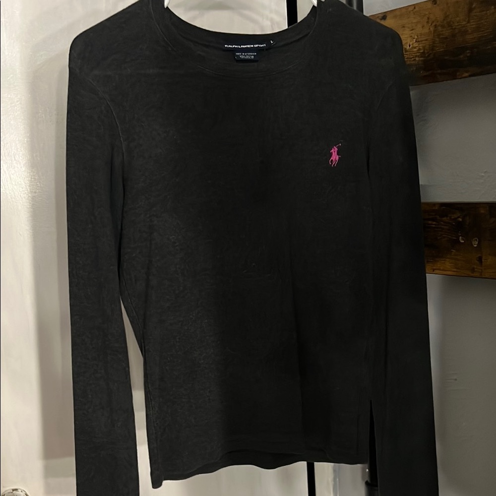 Ralph Lauren Black Long Sleeve with Pink Emblem